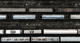train arial photo