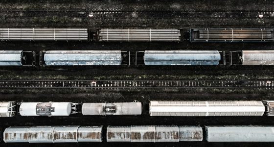 train arial photo