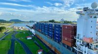 a large cargo ship in a body of water
