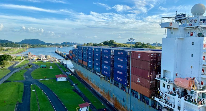 a large cargo ship in a body of water