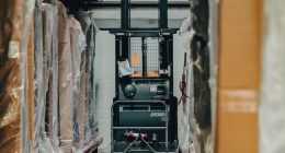 A warehouse filled with lots of boxes and pallets